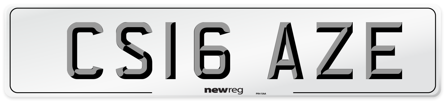 CS16 AZE Number Plate from New Reg